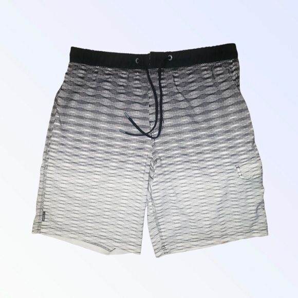 Men's Speedo black and white ombre Swim Board Shorts (7784103) size 36 - Picture 2 of 8